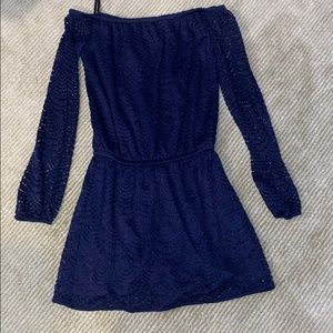 Blue lily Pulitzer off the shoulder dress